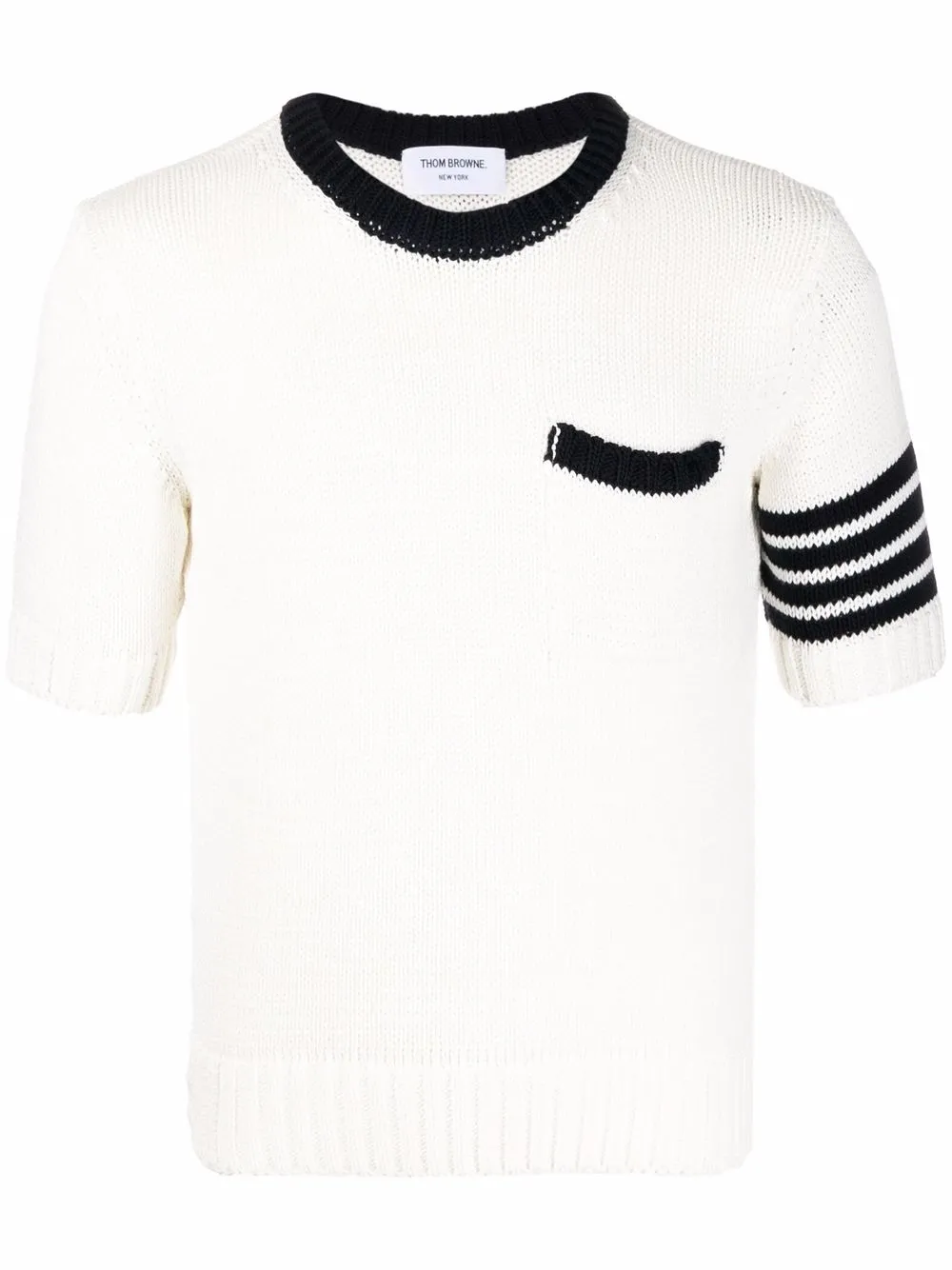 

Thom Browne 4-Bar short-sleeve jumper - White