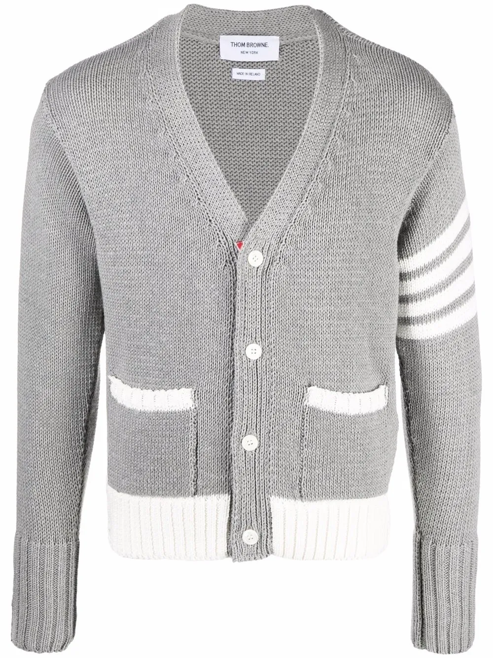 

Thom Browne 4-Bar stripe V-neck cardigan - Grey