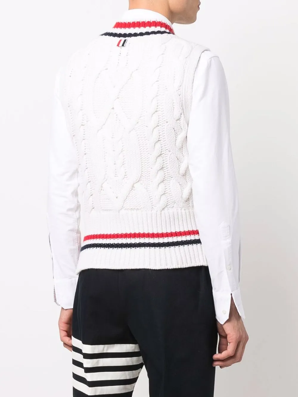 RWB trim cable knit tank top
