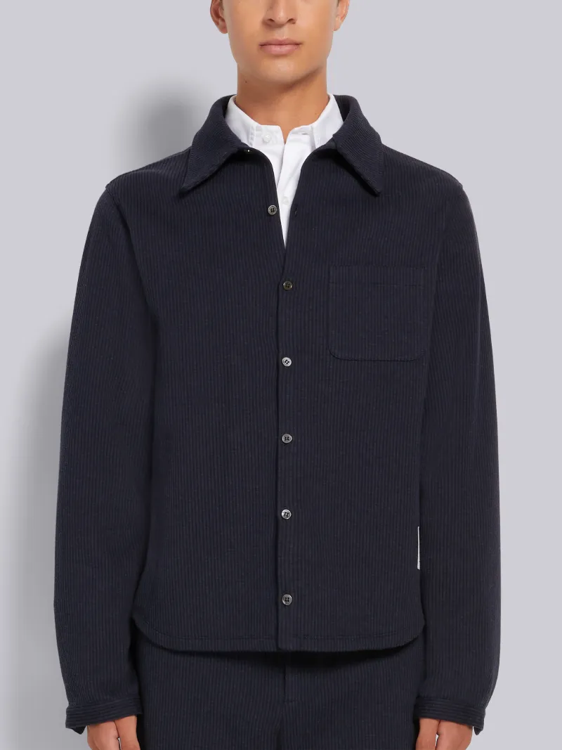 Navy Double Face Tech Seersucker Button 
