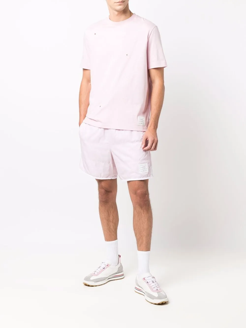 Thom Browne T-shirt met geborduurde bloemen - Roze