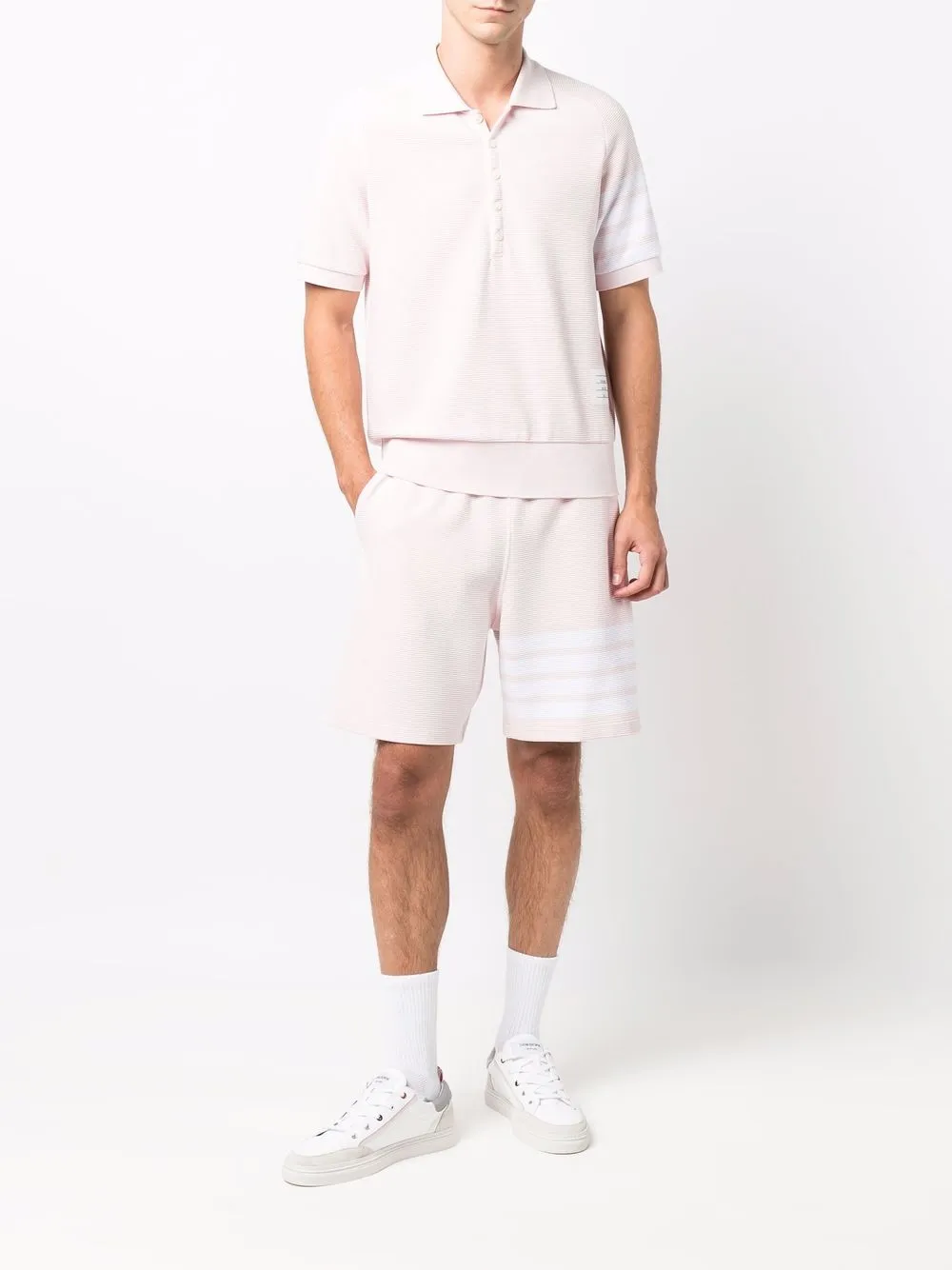 Thom Browne Gebreid poloshirt - Roze