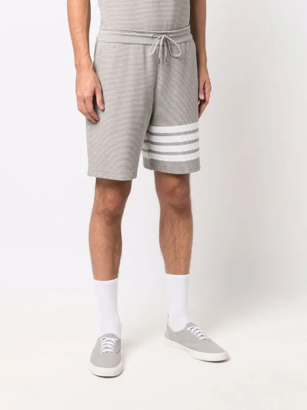 Thom Browne Ottoman Striped Track Shorts | Grey | FARFETCH