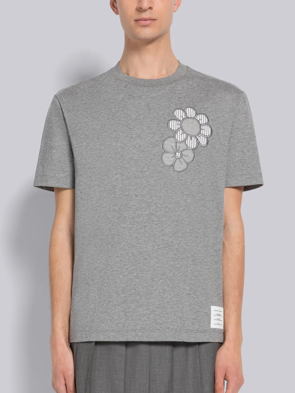 Thom Browne Midweight Jersey Anchor Short Sleeve Tee In Grey