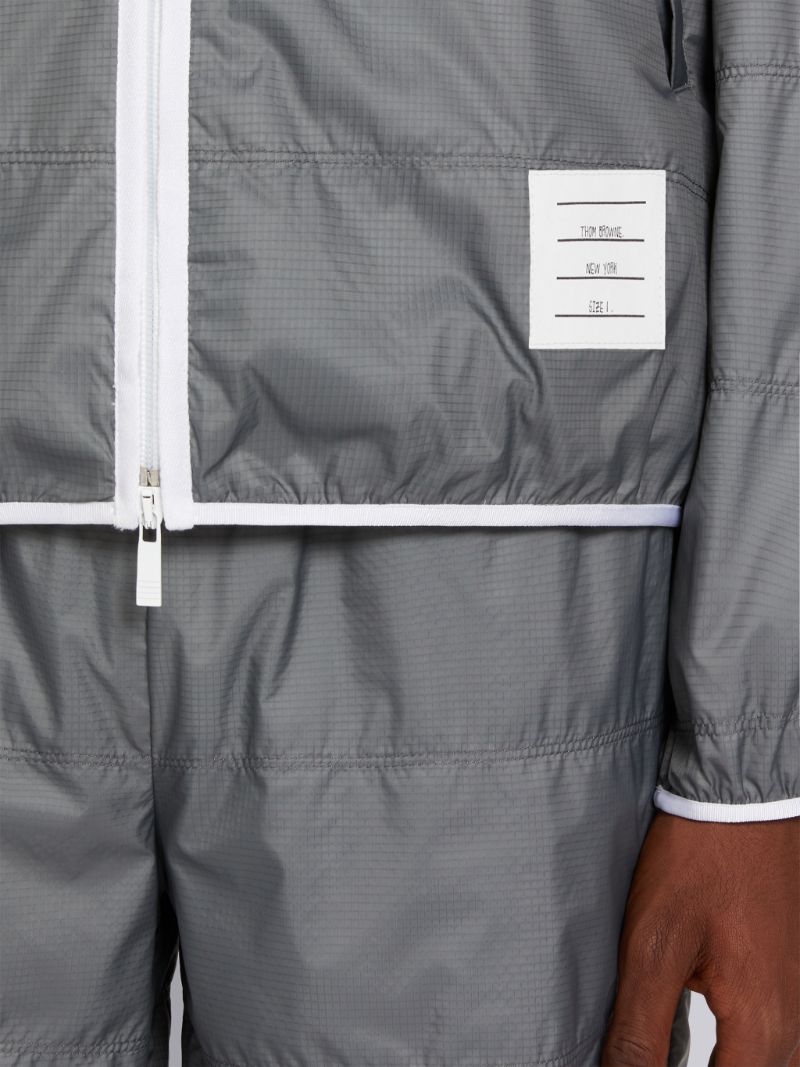 Silver Quilted Ripstop Jersey Lining Track Jacket