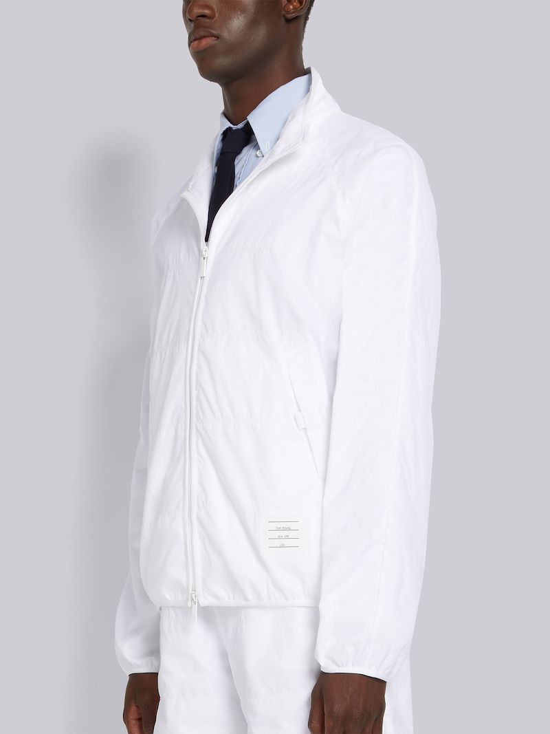 White Quilted Ripstop Jersey Lining Track Jacket