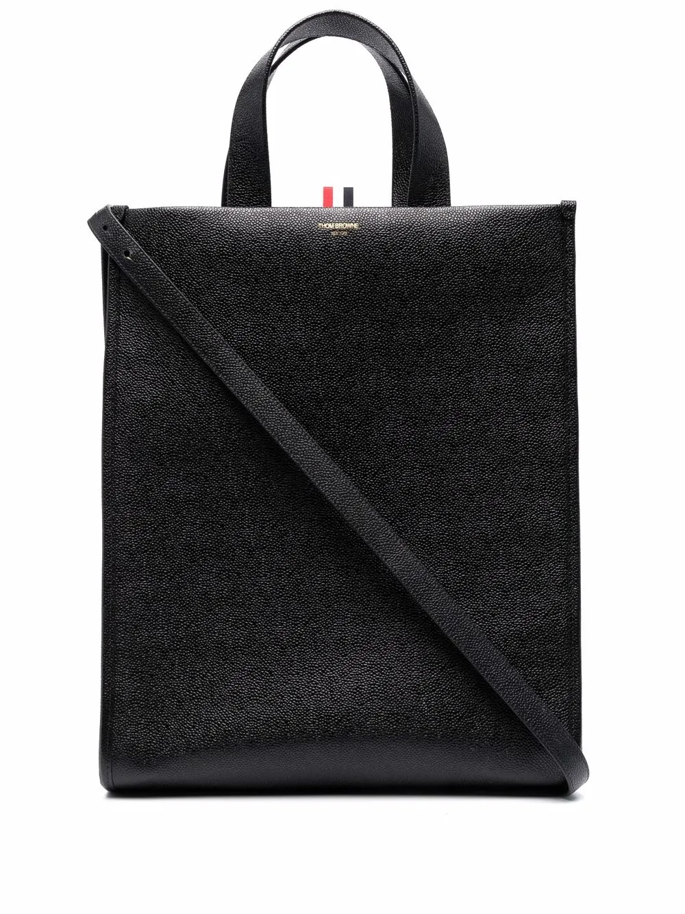 

Thom Browne grained leather tote bag - Black