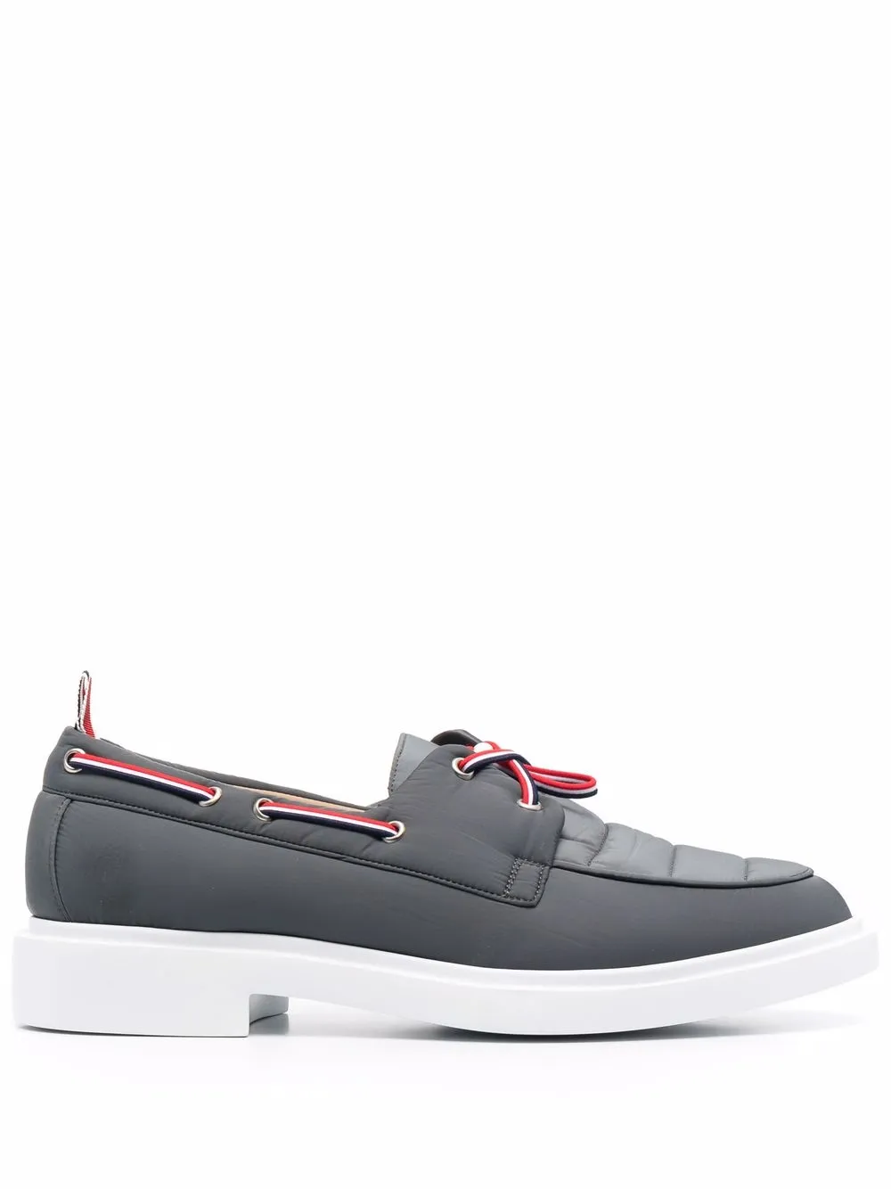 

Thom Browne RWB stripe quilt-effect boat shoe - Grey