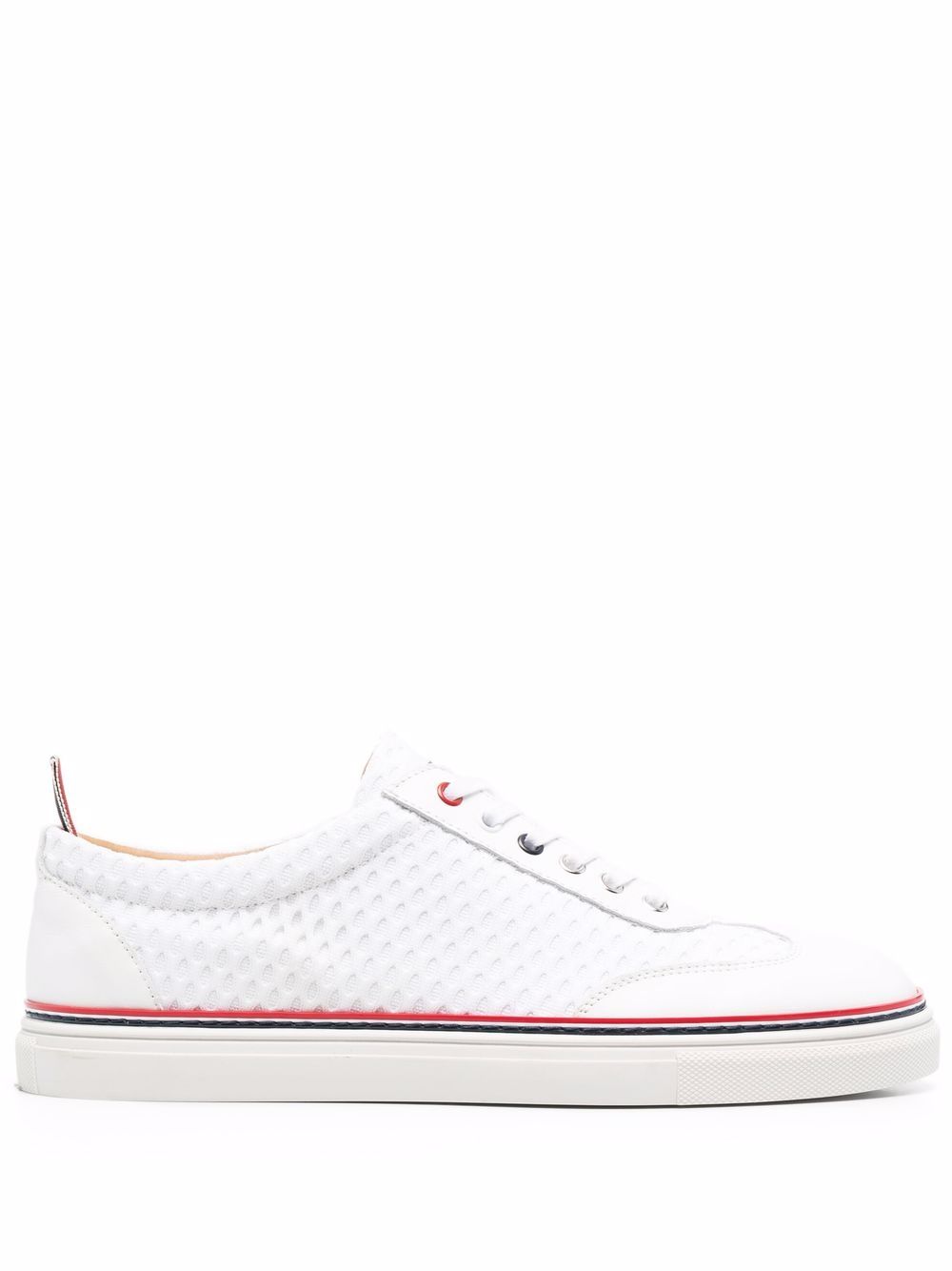 

Thom Browne tenis bajos con motivo de rayas RWB - Blanco