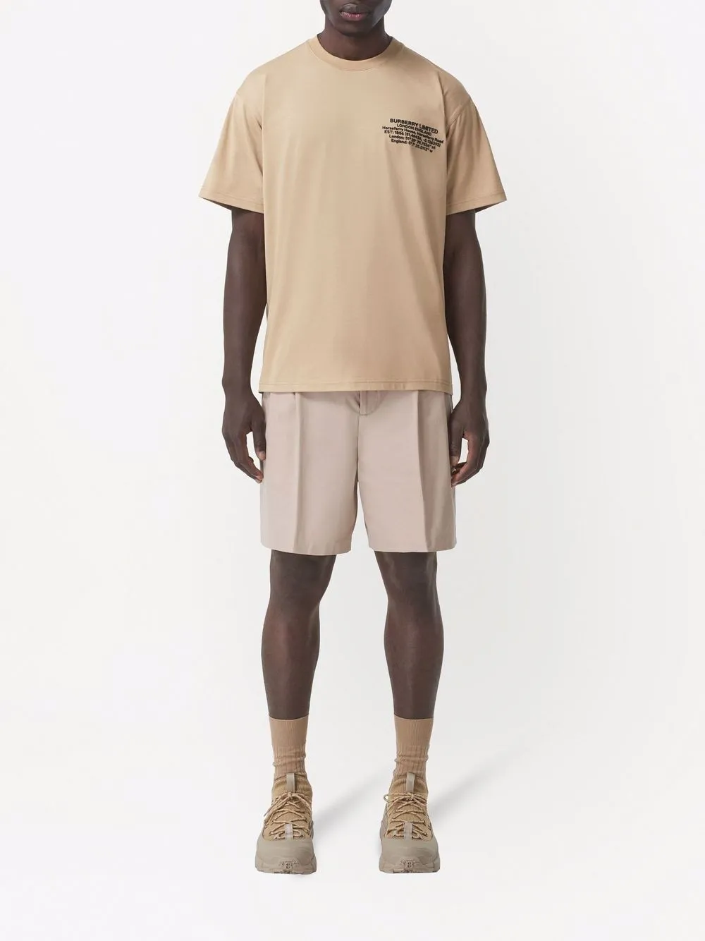 Burberry T-shirt met logoprint - Beige