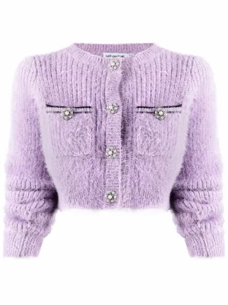 fluffy purple cardigan