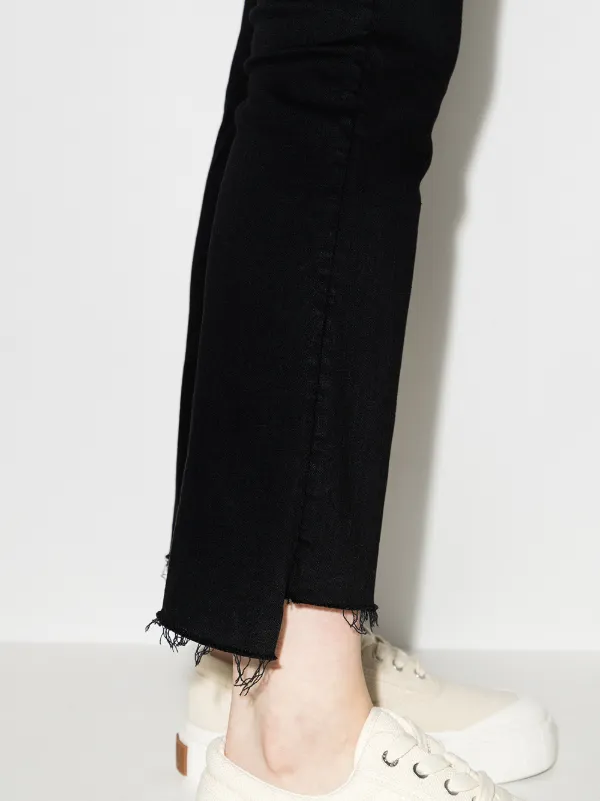 MOTHER The Insider Crop Step Fray ジーンズ | ブラック | FARFETCH JP