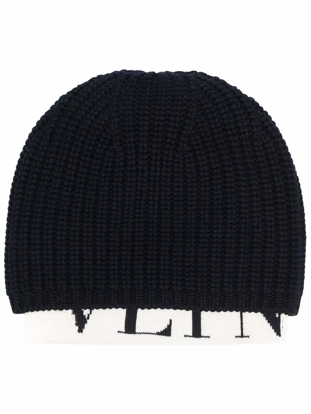 

Valentino gorro de canalé con logo - Azul