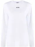 MSGM logo-print long-sleeve T-shirt - White