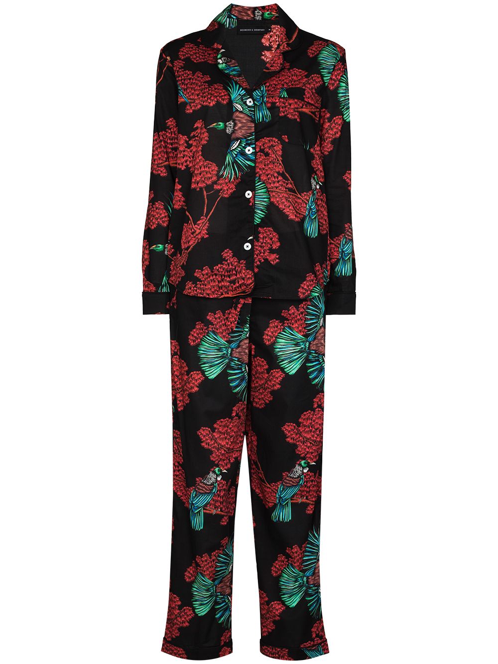 Desmond & Dempsey Passerine-print Pajama Set - Farfetch