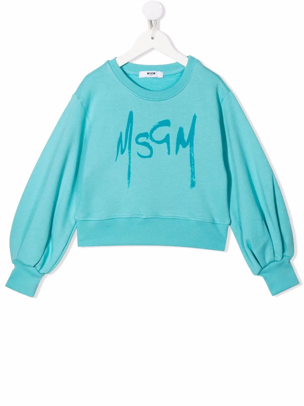 

MSGM Kids logo-print cotton jumper - Blue