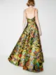 Christopher John Rogers BBQ graphic-print V-neck gown