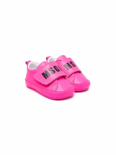 Msgm Kids سنيكر بسير لمس وطبعة شعار الماركة