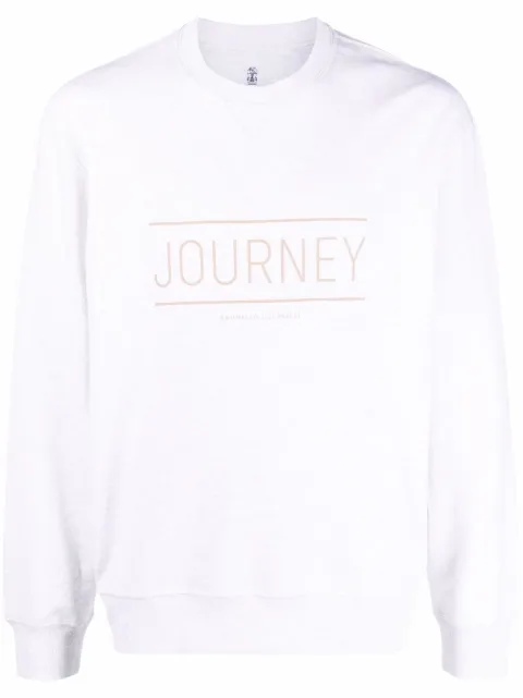 Brunello Cucinelli slogan crew-neck sweatshirt