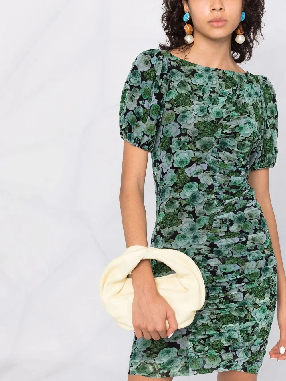 фото Ganni платье мини со сборками