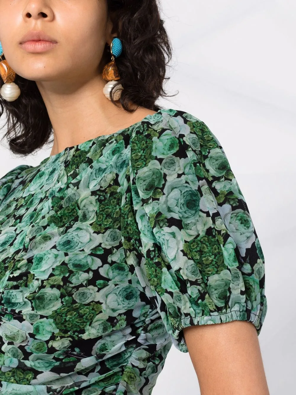 фото Ganni платье мини со сборками