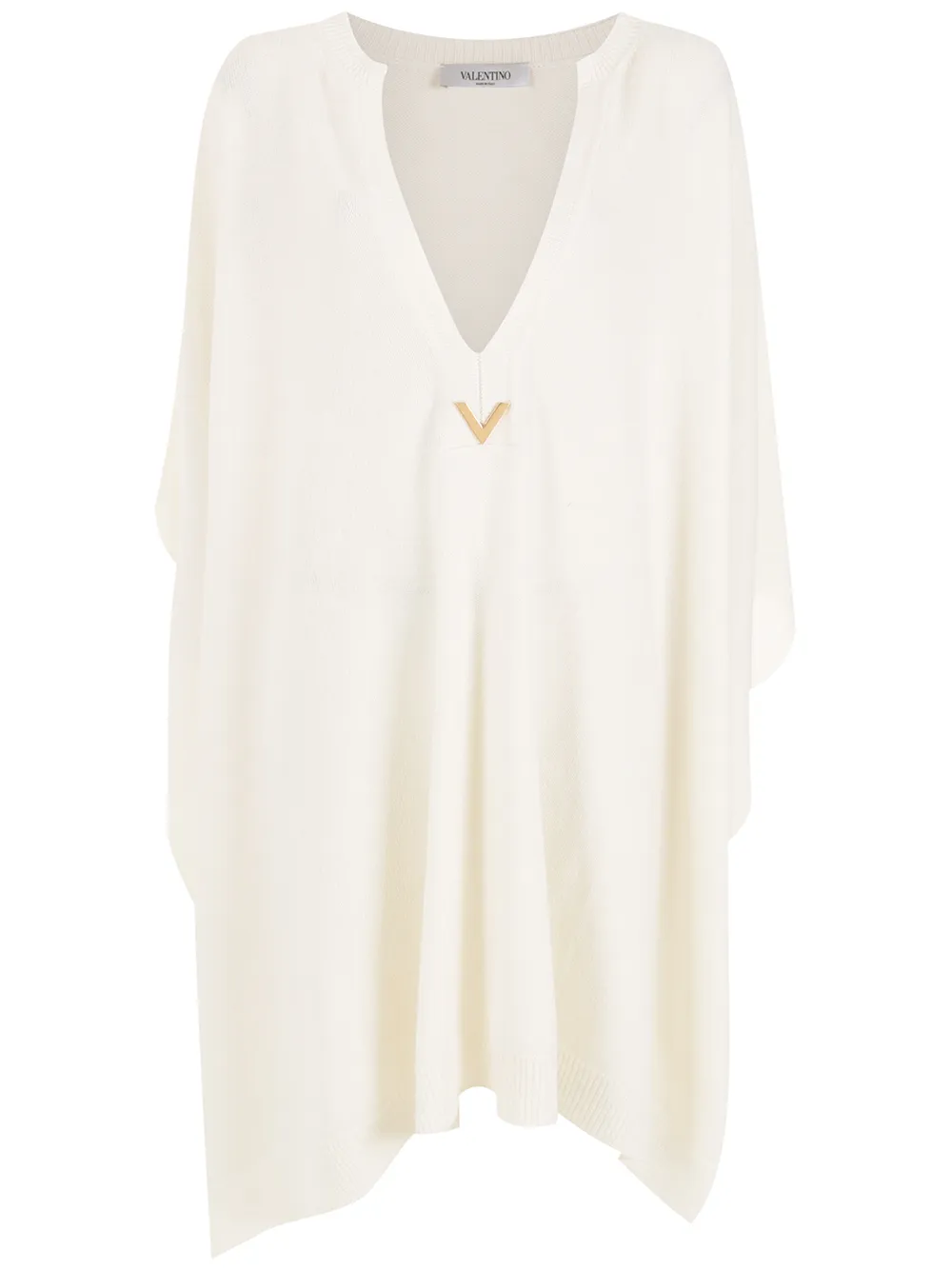 Valentino Garavani Poncho met logoplakkaat Wit