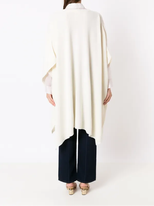 Valentino Garavani ロゴプレートニットポンチョ | ホワイト | FARFETCH JP