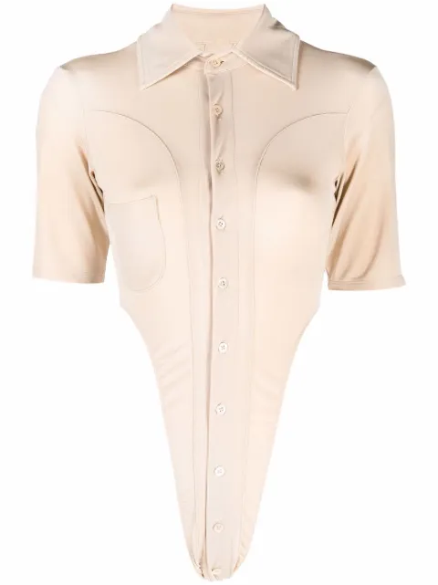 Ninamounah cut out-detail button-up shirt