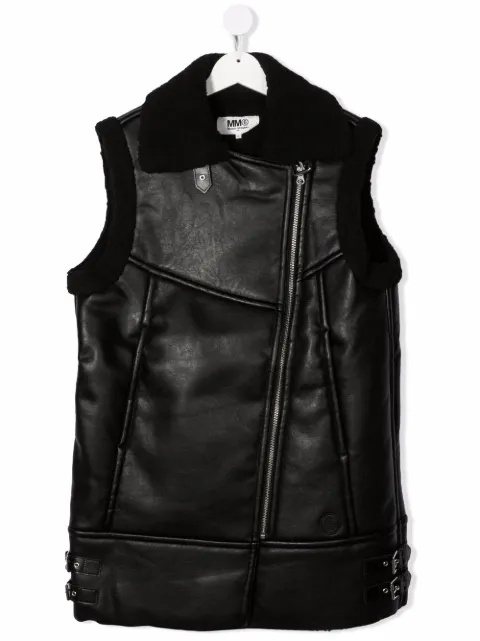 MM6 MAISON MARGIELA KIDS جاكيت بزينة شيرلنغ وبدون أكمام