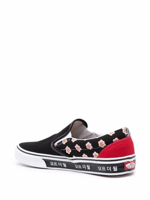 vans korean typography slip on
