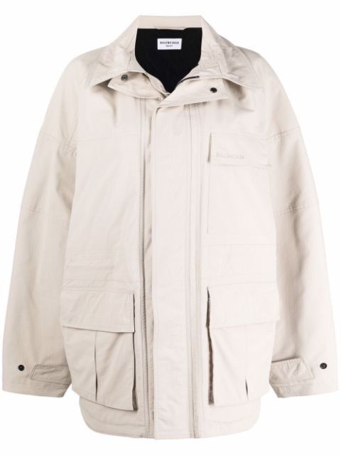 Balenciaga concealed-front parka coat