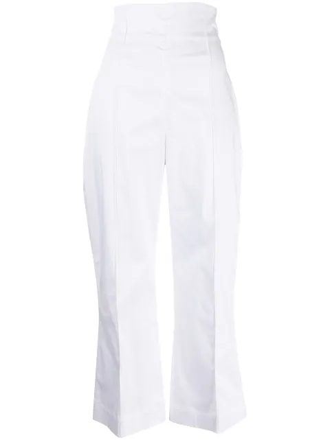 Silvia Tcherassi piped-trim high-waisted trousers