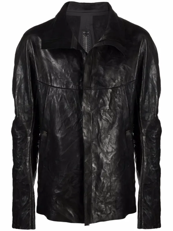 leather jacket high neck