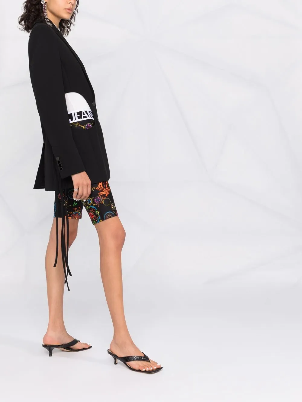 Baroque-Print Biker Shorts