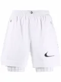 Nike X Off-White grid-print two-in-one layered shorts - Neutrals
