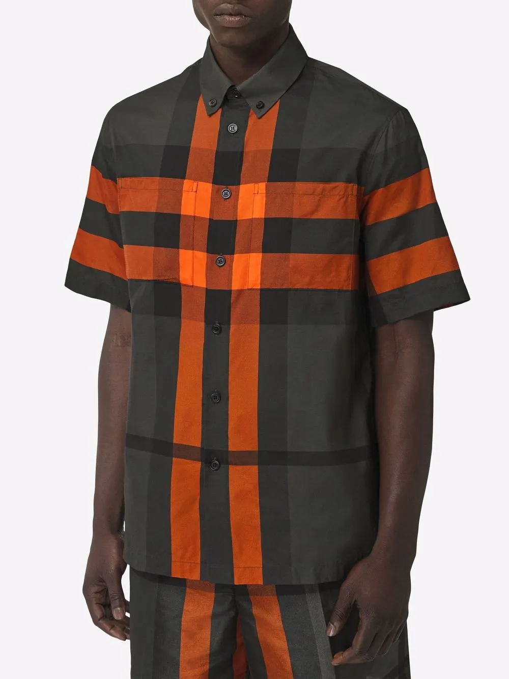 фото Burberry клетчатая рубашка с короткими рукавами