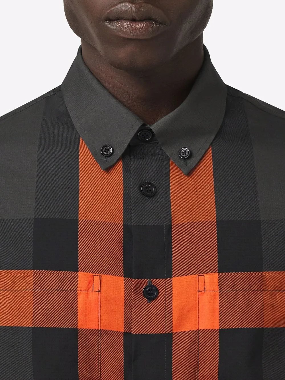 фото Burberry клетчатая рубашка с короткими рукавами