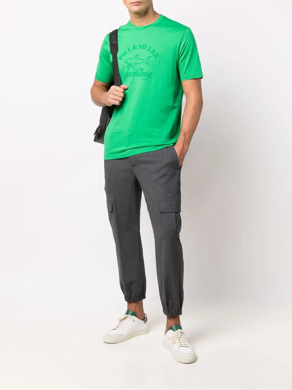 Paul & Shark T-shirt met logoprint - Groen