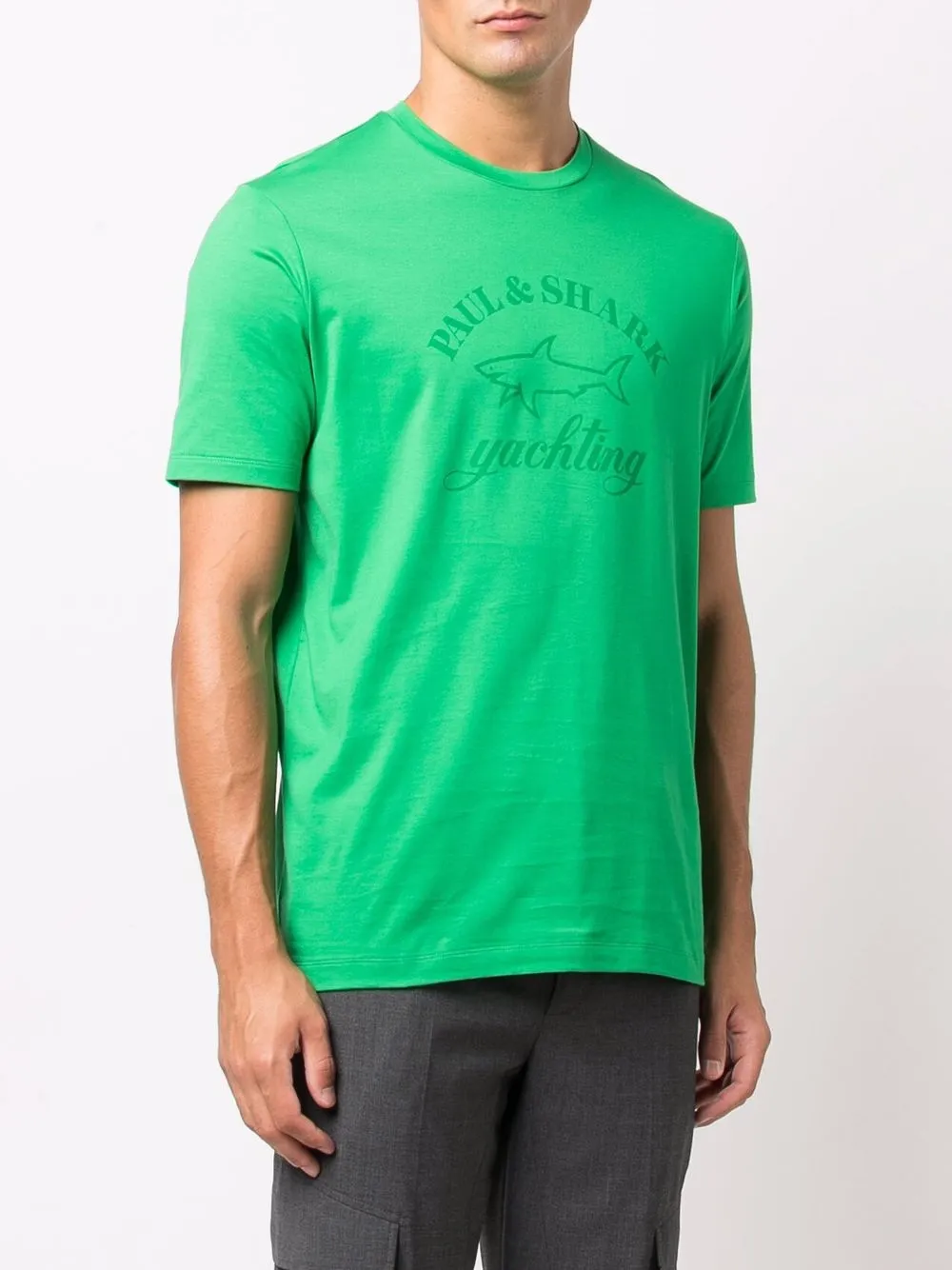 Paul & Shark T-shirt met logoprint Groen