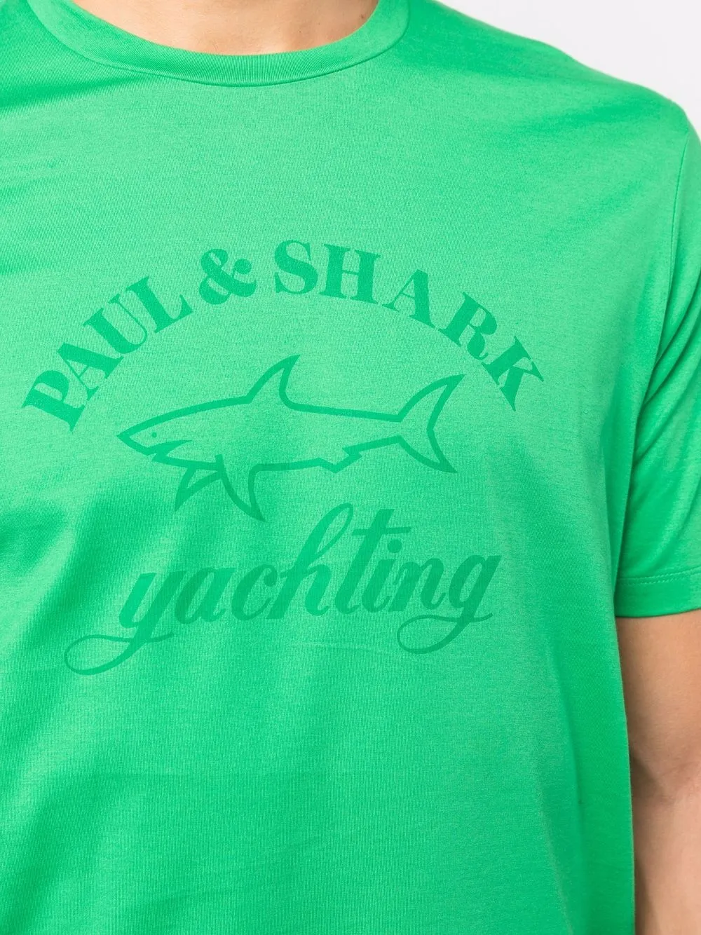 Paul & Shark T-shirt met logoprint Groen