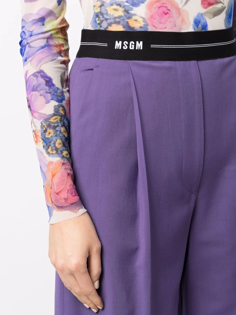 фото Msgm укороченные брюки с логотипом