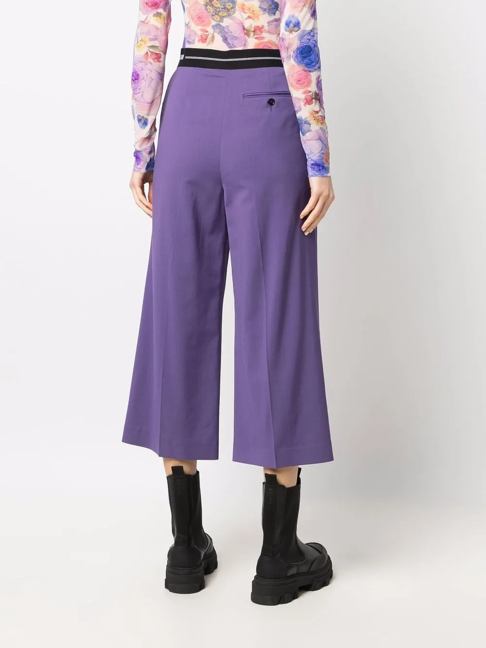 фото Msgm укороченные брюки с логотипом