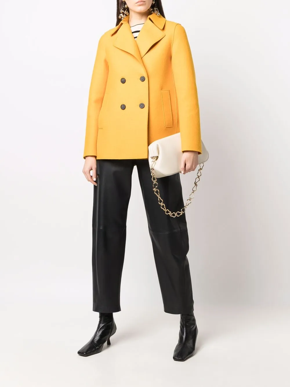 Image 2 of Harris Wharf London double-breasted short peacoat