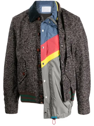 Kolor Asymmetric patchwork-layered Jacket - Farfetch