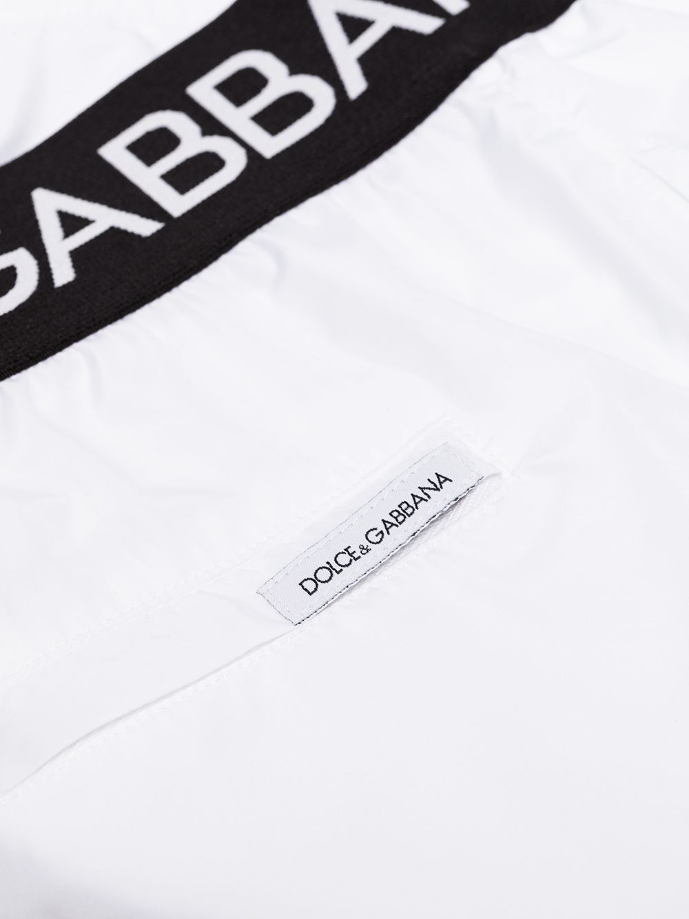 Shop Dolce & Gabbana Logo-waistband Swim Shorts In Weiss