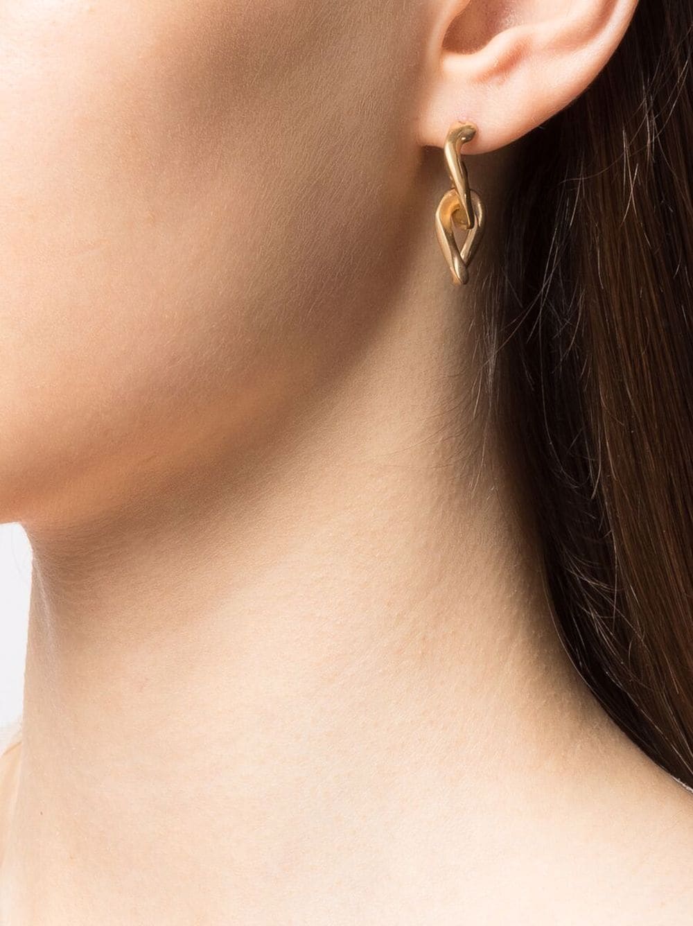 Shop Maison Margiela Chain-link Earrings In Gold