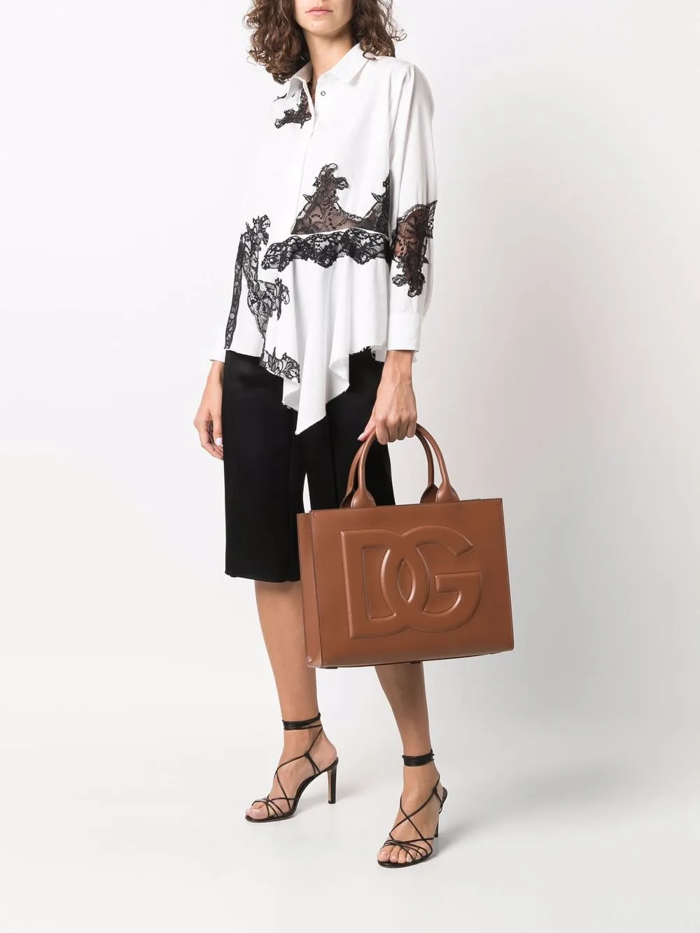 фото Dolce & gabbana сумка-тоут с тисненым логотипом