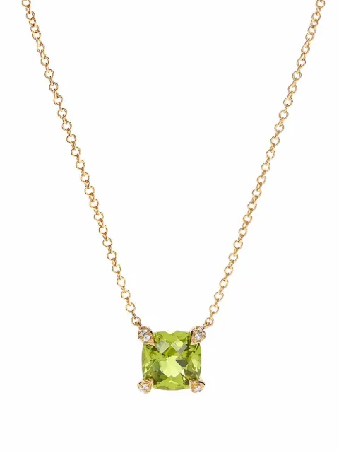 David Yurman collar Châtelaine en oro amarillo de 18kt con diamantes y peridoto