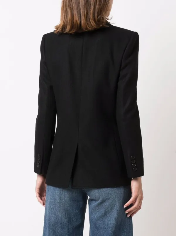 Saint Laurent logo-embroidered single-breasted Blazer
