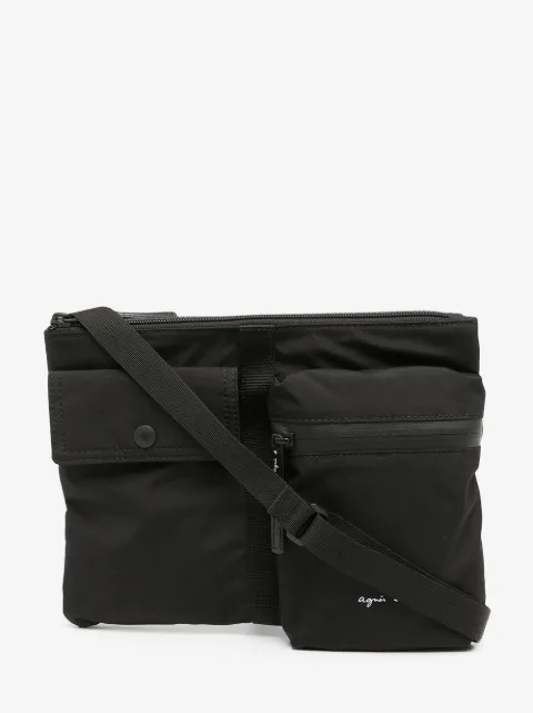 agnès b.  zip-up messenger bag